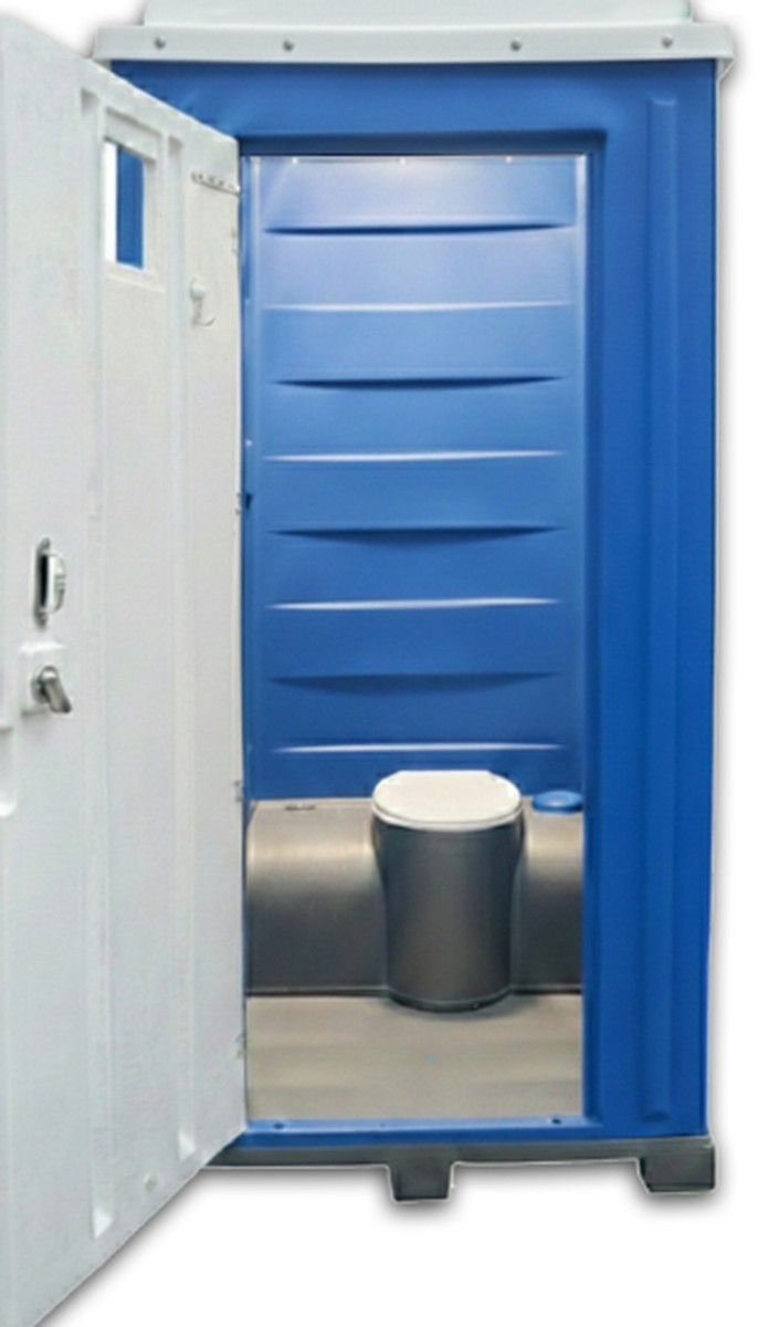 Economy portable toilet Model 2050 interior cabin with open door